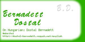 bernadett dostal business card